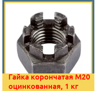 Гайка корончатая М20 оцинкованная, 1 кг в Уральске